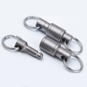 Hot TC4 Titanium Insert Buckle Gimbal Ring Portable Double Keychain Pendant Tool - Picture 1 of 9