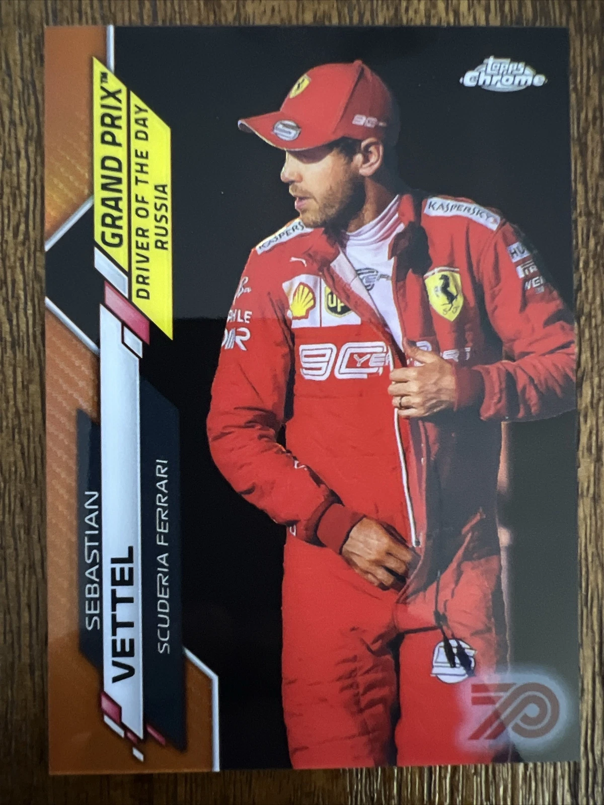 2020 Topps Chrome Formula 1 F1 #169 70th Anniversary Orange Sebastian Vettel RC
