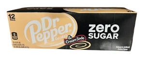 Dr Pepper & Cream Soda Zero Sugar Soda 12 pack - Picture 1 of 2