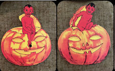 U Choose Vintage Inspired Red Devil in Pumpkin Halloween Cardstock Decoration