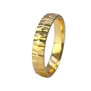 22ct Yellow Gold Unique Diamond Cut High Polished Women's Band 3.5mm - Picture 1 of 7