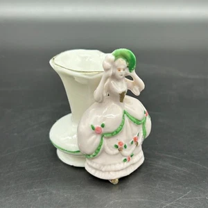 Antiguo soporte de palillo de dientes de dama cortesana inglesa figura de porcelana de Alemania - Imagen 1 de 11