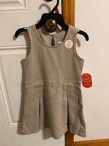 NEW GIRLS SIZE 7 WONDER NATION SCHOOL UNIFORM STRETCH PLEATED KNIT JUMPER DRESS - Picture 1 of 8