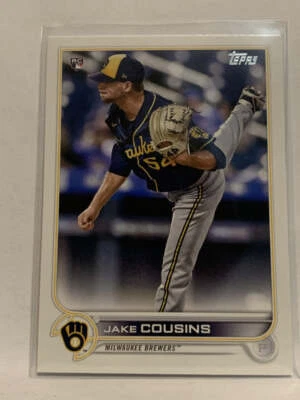 #20 Jake Cousins Rookie Milwaukee Brewers 2022 Topps Series 1 Baseball Card MLB - Image 1 of 2