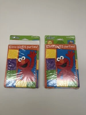 Лот из 2 приглашений на вечеринки и благодарственных открыток Улица Сезам Элмо любит вечеринки - Изображение 1 из 2