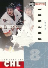 2000-01 UD CHL Prospets GAME JERSEY #PB PAVEL BRENDL - Calgary Hitmen