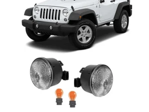 Jeep Wrangler 2008-2017 Luci Indicatori Frecce Anteriori Design Bianco PY27/7W - Foto 1 di 10