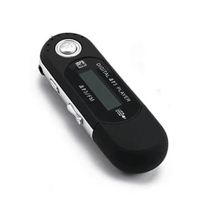 Black USB MP3 Music Video Digital Player Recording w/ FM Radio - Picture 1 of 4