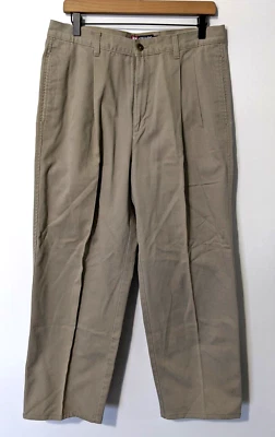 Pantalones chinos plisados Chaps Ralph Lauren para hombre.  Pierna recta 100 % algodón talla 34x32 Foto 1 de 4