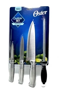 Juego de cubiertos de acero inoxidable Oster de 4 piezas, recorte, utilitario, chef + acero afilado - Imagen 1 de 3