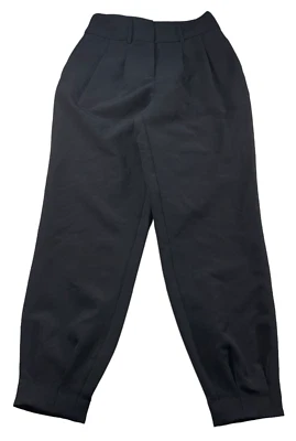 Bar III Dress Pants Womens size 2 Black Career Tapered Leg 2 Pockets Pleated New - Image 1 of 4