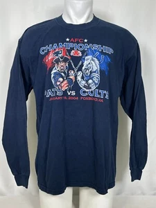 Patriots vs Colts 2004 AFC Championship Game Blue Longsleeve T-Shirt Men's XL - Picture 1 of 9