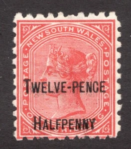 1891 New South Wales, Australia Sc# 94b, 12 Pence & Half Penny, QV. MH Cv$11.50 - Picture 1 of 1