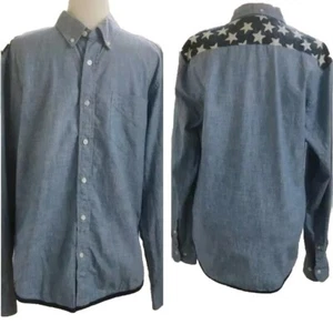 Tommy Hilfiger Men's Med Star Stars Shoulder Button-Up Denim Shirt - Picture 1 of 6