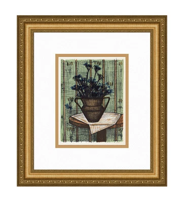 Preciosa litografía a color Buffet 1967 "Naturaleza muerta con flores" GALERÍA ENMARCADA CERTIFICADO DE AUTENTICIDAD Foto 1 de 3