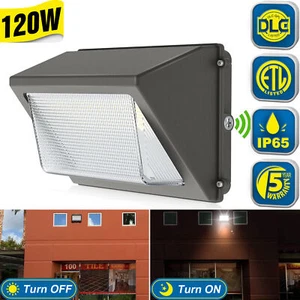 120W Led Wall Pack Light Glass Cover Dusk to Dawn Photocell For Garden Factory - Picture 1 of 10