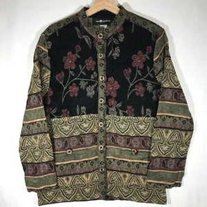 Sag Harbor Damen 8 Blumen Knopfleiste Langarm Gobelin Jacke - Bild 1 von 6