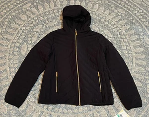 NWT Michael Kors Packable Down Fill Puffer Jacket Coat Navy Blue Women’s Large L - Picture 1 of 9