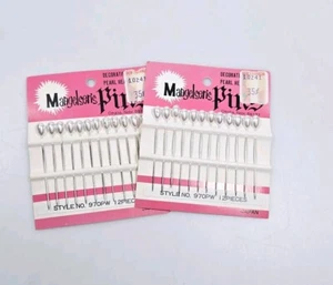 Mangelsen’s Pearl Head Corsage Hat Pins NOS Vintage Japan NEW 24 Pins - Picture 1 of 3