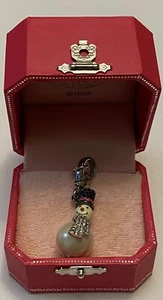 JUICY COUTURE Pave Snowman with Pearl Silver Charm New in Pink Box - Picture 1 of 9