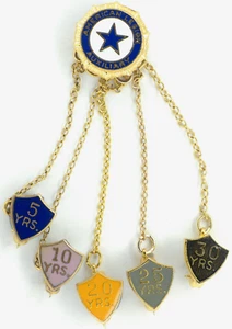 C1950-60s Vintage American Legion Auxiliary Lapel Service Pin 5-30 Year Dangle - Picture 1 of 14
