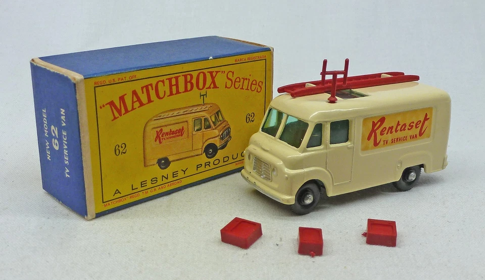 BUY NOW! Lesney Matchbox Toys MB62b "Rentaset" TV Service Van with D Type Box - Image 1 of 2
