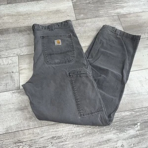 Pantalones de lona Carhartt resistentes flexibles calce relajado 102291-039 para hombre talla 36x32 gris - Imagen 1 de 17