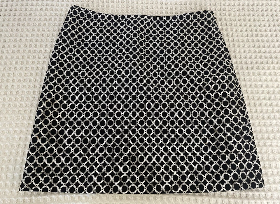 Falda lápiz INC International Concepts 6 negra blanca geométrica cremallera lateral nueva sin etiquetas Foto 1 de 4