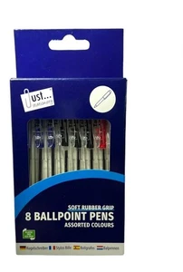 Ballpoint Pens Set of 8 | Permanent Ink Assorted Colour Retractable Medium Point - Picture 1 of 2