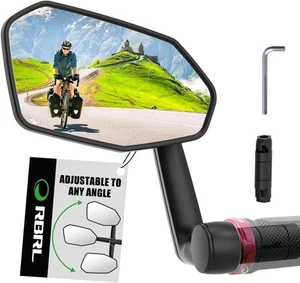 Specchio Retrovisore Bici Infrangibile Regolabile 360° Extra Large per E-Bike - Nero - Foto 1 di 6
