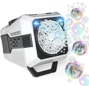 Automatische Seifenblasenmaschine mit 2 Geschwindigkeiten und Lichtern, 20000+ Maschine weiß  - Bild 1 von 7