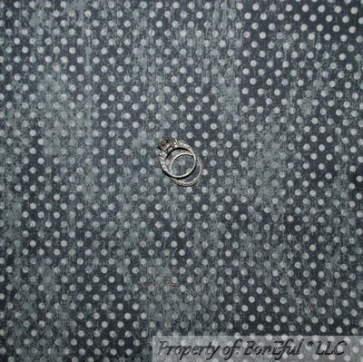 BonEful FABRIC Cotton Quilt Gray White POLKA DOT Boy STRIPE Gothic Skull 1 SCRAP - Image 1 of 4