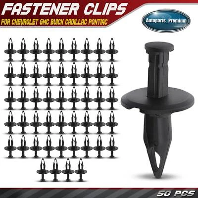 50 piezas clips de retención de parachoques de guardabarros de nailon negro de 12,7 mm para Chevrolet GMC Cadillac Foto 1 de 4