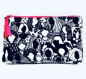 Ipsy x PCWitte Bolsa Glam Bolsa de Cosméticos Bolsa Blanco y Negro Mosaico Mural Caras - Imagen 1 de 3