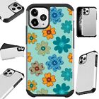 Fusion Case For iPhone 12/Mini/Pro Max Phone Cover TEAL FLOWER BUTTON
