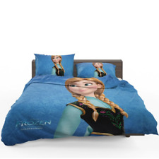 Frozen Animated Movie Anna Quilt Duvet Cover Set Single Bedclothes Super King