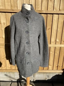 LL Bean Grey Bellandi Premium Wool Coat Jacket Womens Size L Italian Made Wool - Picture 1 of 8