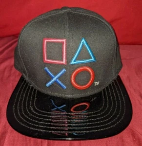 Sony Playstation Controller Buttons Hat Bioworld Black Snapback Cap Gaming RARE - Picture 1 of 9