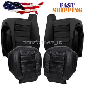For 2003 2004 2005 2006 2007 Hummer H2 SUV SUT Leather Seat Cover Black - Picture 1 of 17
