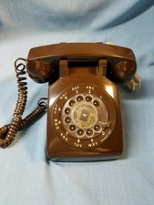 VTG ITT CHOCOLATE BROWN ROTARY DESK MODULAR  PHONE ~TESTED WORKS!