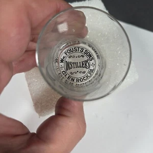 Wm Foust's Son Distillers Black Label Under Glass Shot Glen Rock York Co PA - Picture 1 of 10