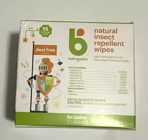Babyganics 2.35oz Personal Insect Repellents 15 Individual Wipes