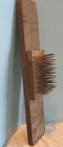 Antique 1700's EARLY Wool Comb Flax Hatchel  Colonial 21" BOARD - Picture 1 of 5