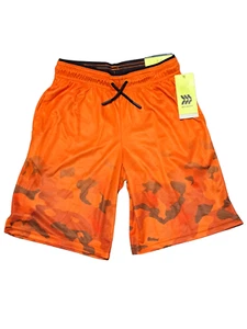Boy's All In Motion Drawstring Shorts With Pockets Moisture Wicking Orange Camo - Picture 1 of 2