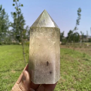 Varita de cristal de cuarzo obelisco de citrino natural de 0,4 kg decoración de cristal de Reiki - Imagen 1 de 12