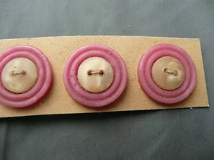 6 boutons anciens bakélite?à décors de 2 couleurs - Picture 1 of 2