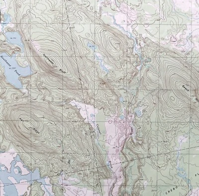 Map Northeast Bluff Maine 1990 Topographic Geo Survey 1:24000 27x22" TOPO10 - Image 1 of 3