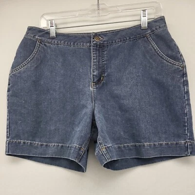 (r) elativity WOMEN'S SHORTS BLUE SIZE 12 STRETCH DENIM MOM HOT MIDI CASUAL - Image 1 of 4