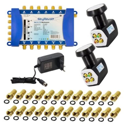 SkyRevolt Multischalter 9/12 Multiswitch SAT Verteiler LNB Quattro LNC LMB HD 4K - Bild 1 von 4