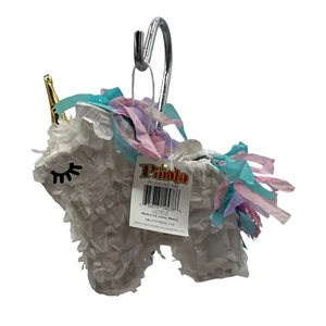 Mini Pinata Unicorn Rainbow Mane Gold Alicorn 7x 3 x8 in Party Decor Game Candy - Picture 1 of 14